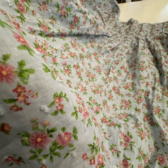 BeBop Floral Dress with Puff Sleeves in Blue and Pink - Picture 6 of 8